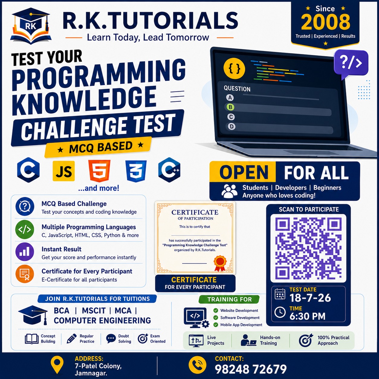 R.K. Tutorials Banner